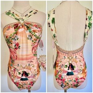 🪷 CAMILLA x The White Lotus Welcome to the White Lotus Halter One-Piece Swimsuit